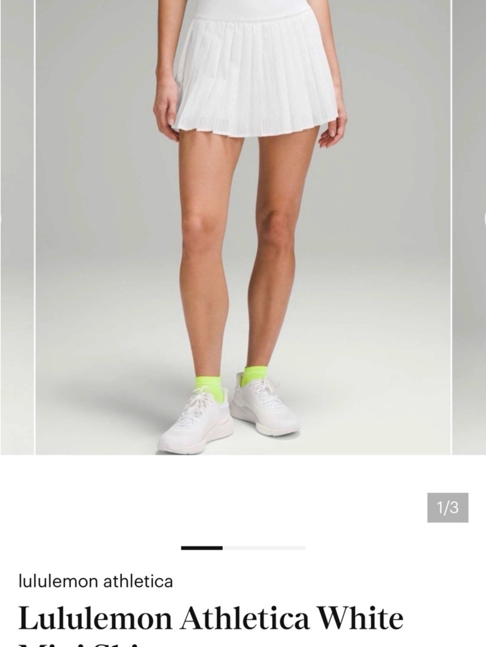 lululemon athletica White Pleated Tennis Skirt